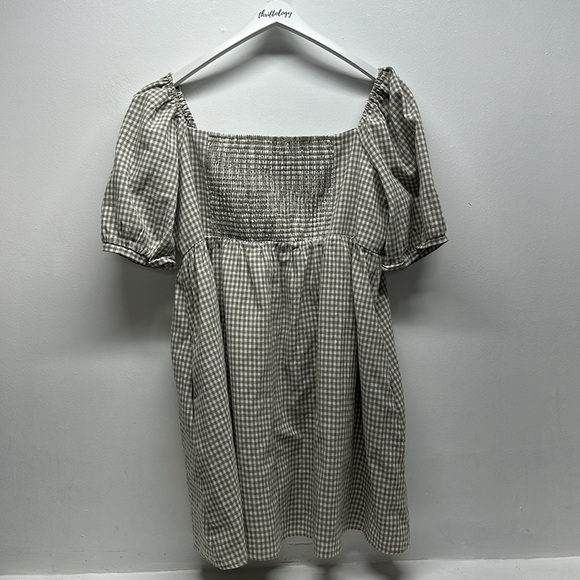 Tuckernuck Abigail Dress Mini Beachwood Gingham Plaid Tan Pomander Place XXXL - Picture 8 of 10